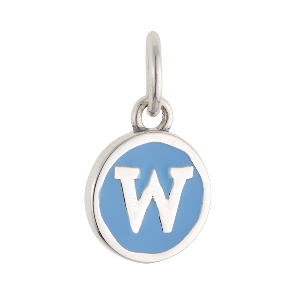 CP3080 W Blue Circle Letter Charm - Selah925.com