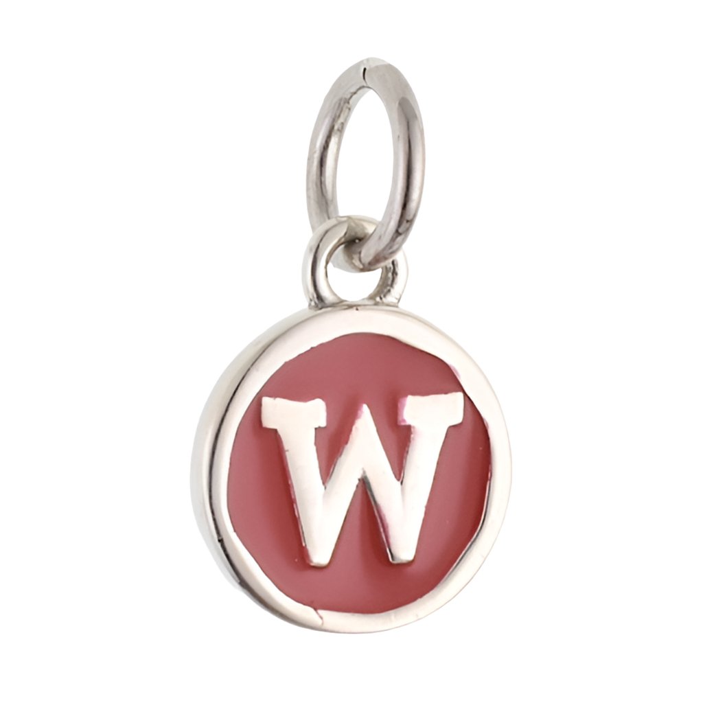 CP3080 W Red Circle Letter Charm - Selah925.com