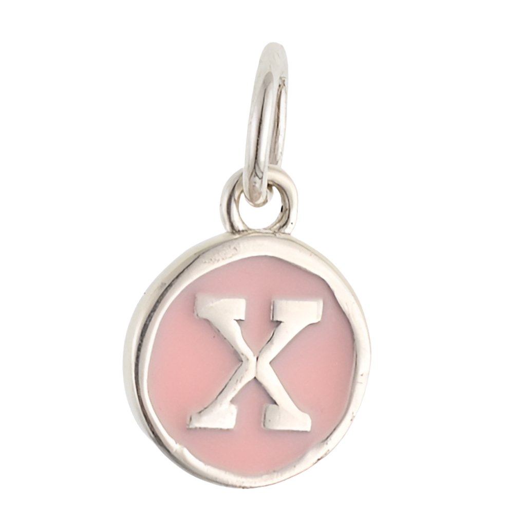 CP3080 X Pink Circle Letter Charm - Selah925.com