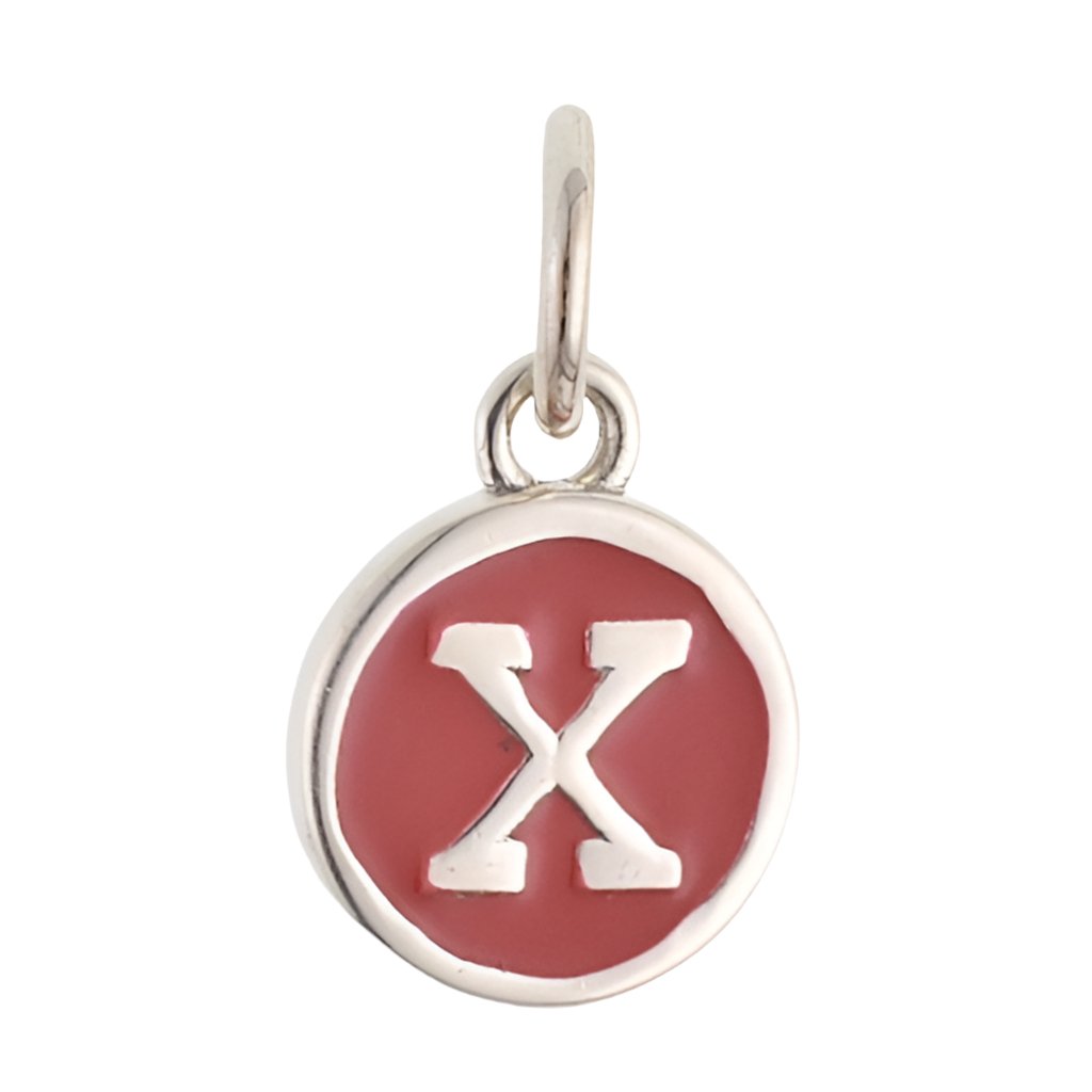 CP3080 X Red Circle Letter Charm - Selah925.com