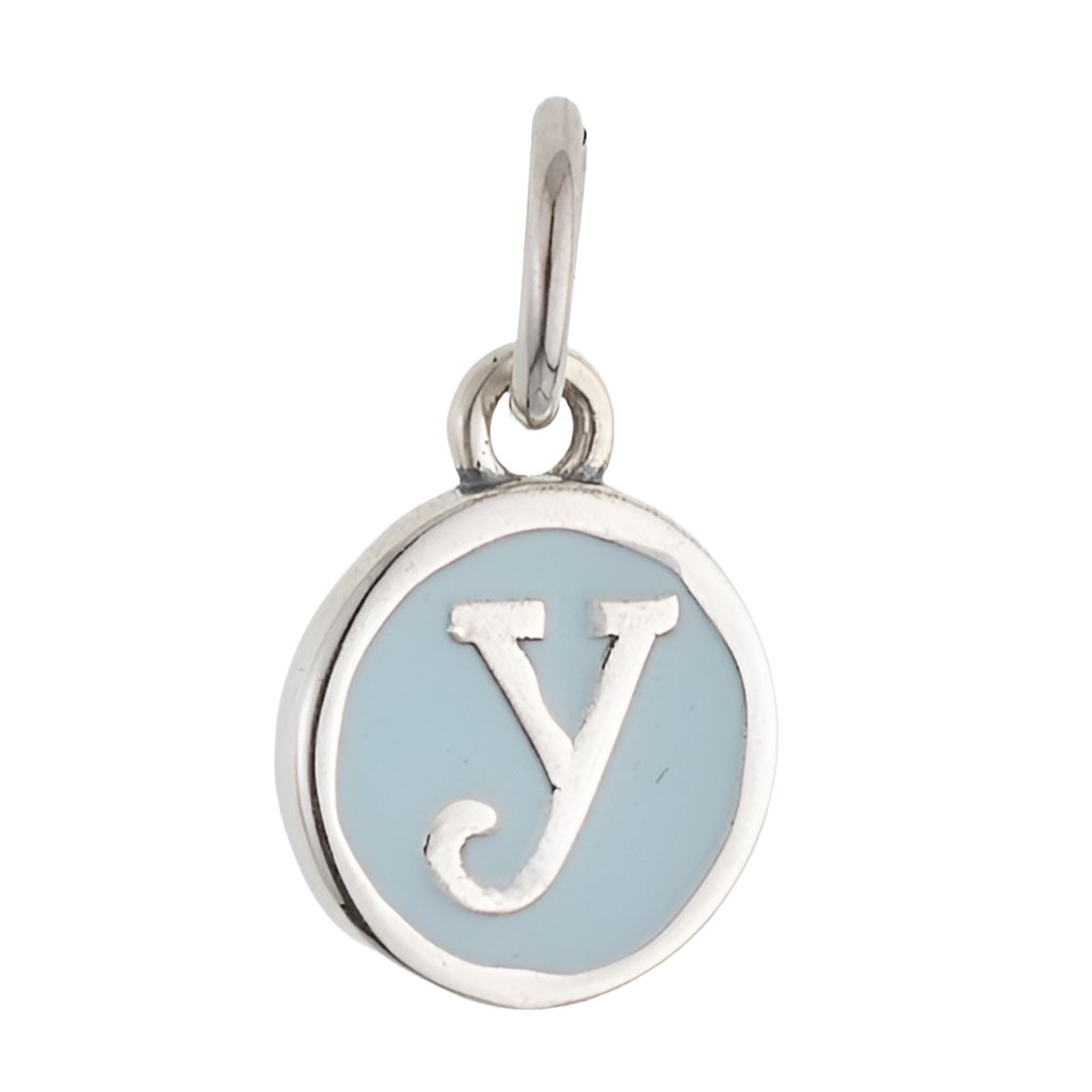 CP3080 Y Baby Blue Circle Letter Charm - Selah925.com