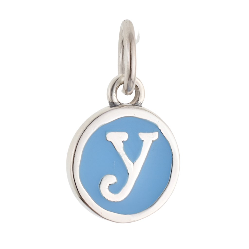 CP3080 Y Blue Circle Letter Charm - Selah925.com