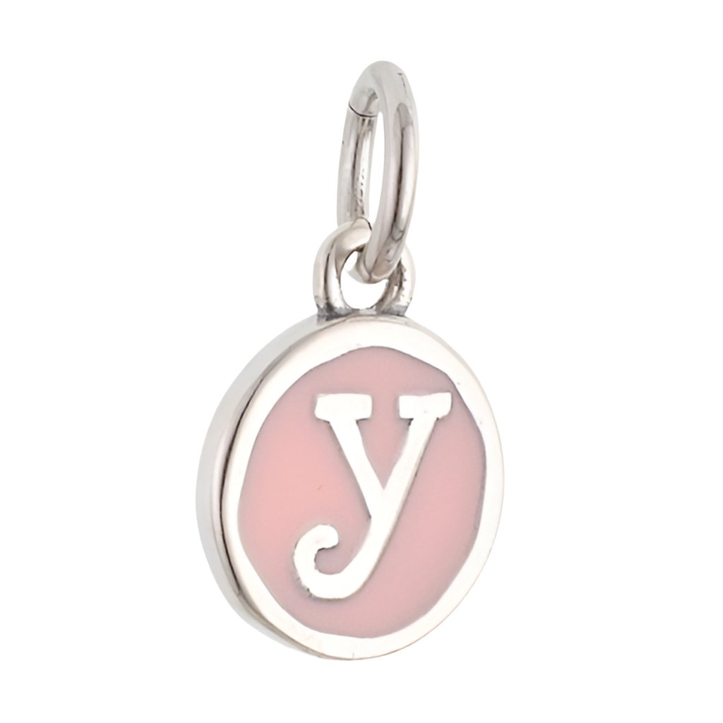 CP3080 Y Pink Circle Letter Charm - Selah925.com