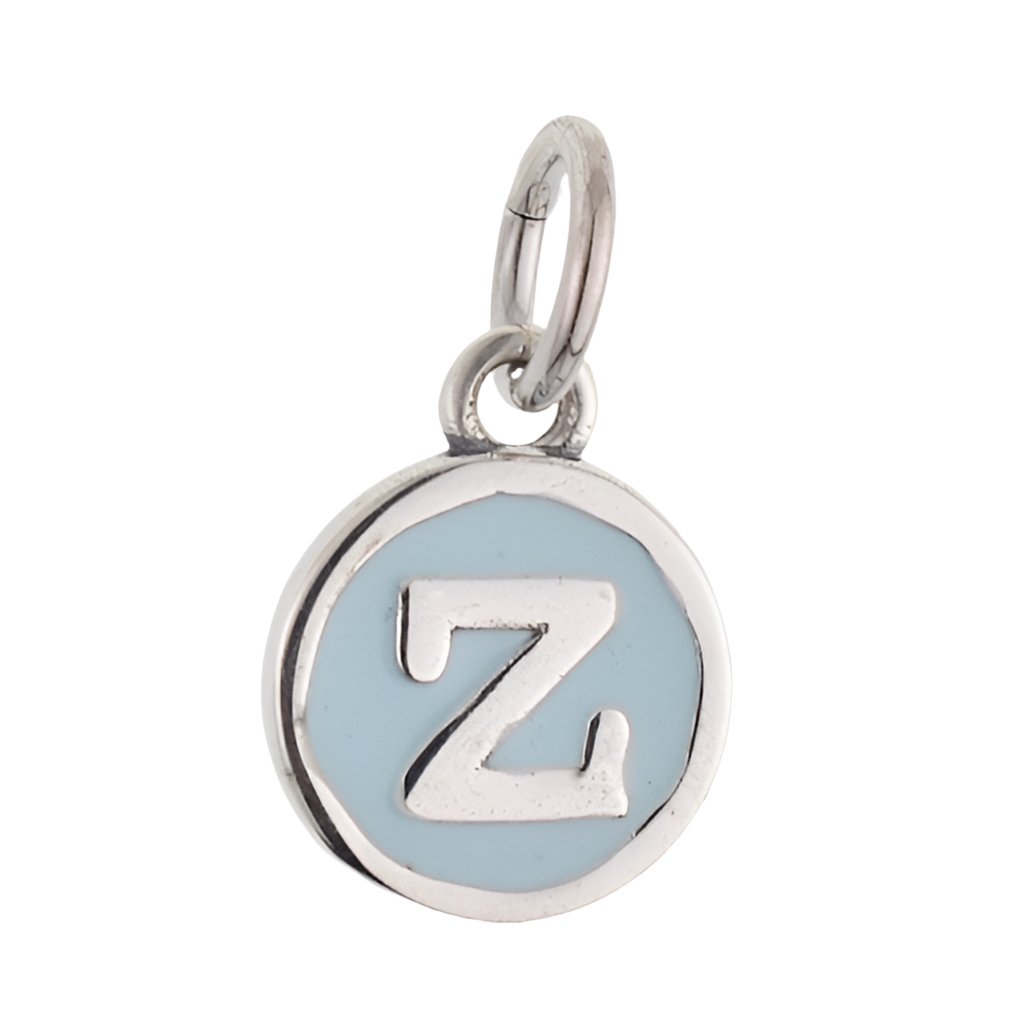 CP3080 Z Baby Blue Circle Letter Charm - Selah925.com