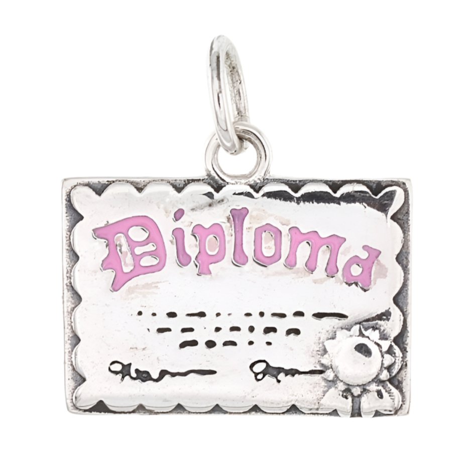 CP3089 Pink Diploma Charm - Selah925.com