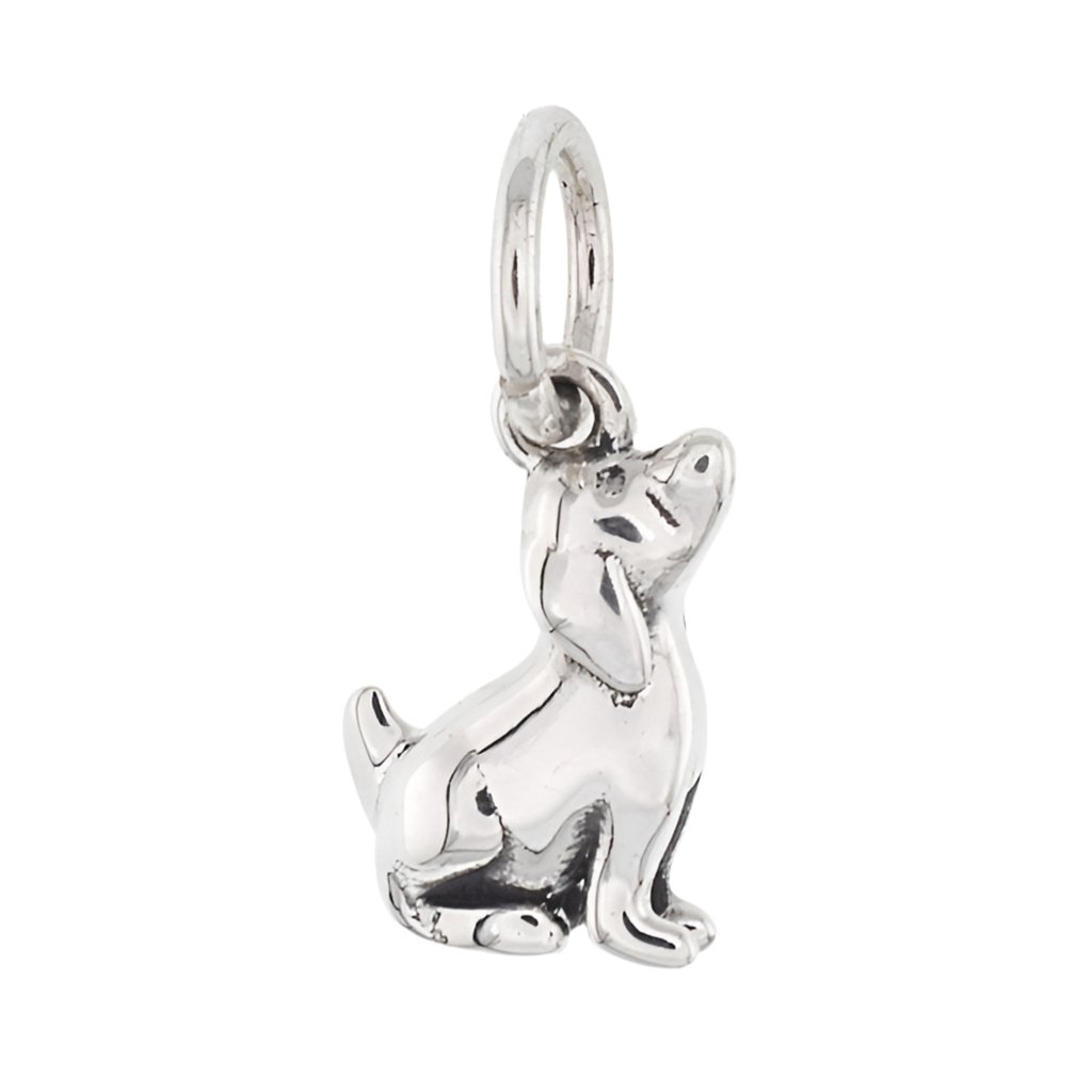 CP3094 Mini Puppy Charm Rhodium - Selah925.com