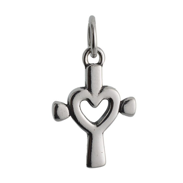 CP4062 Cross &amp; Heart Charm - Selah925.com