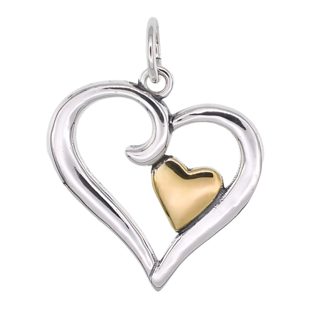 CP5126 25mm Gold Heart Charm - Selah925.com