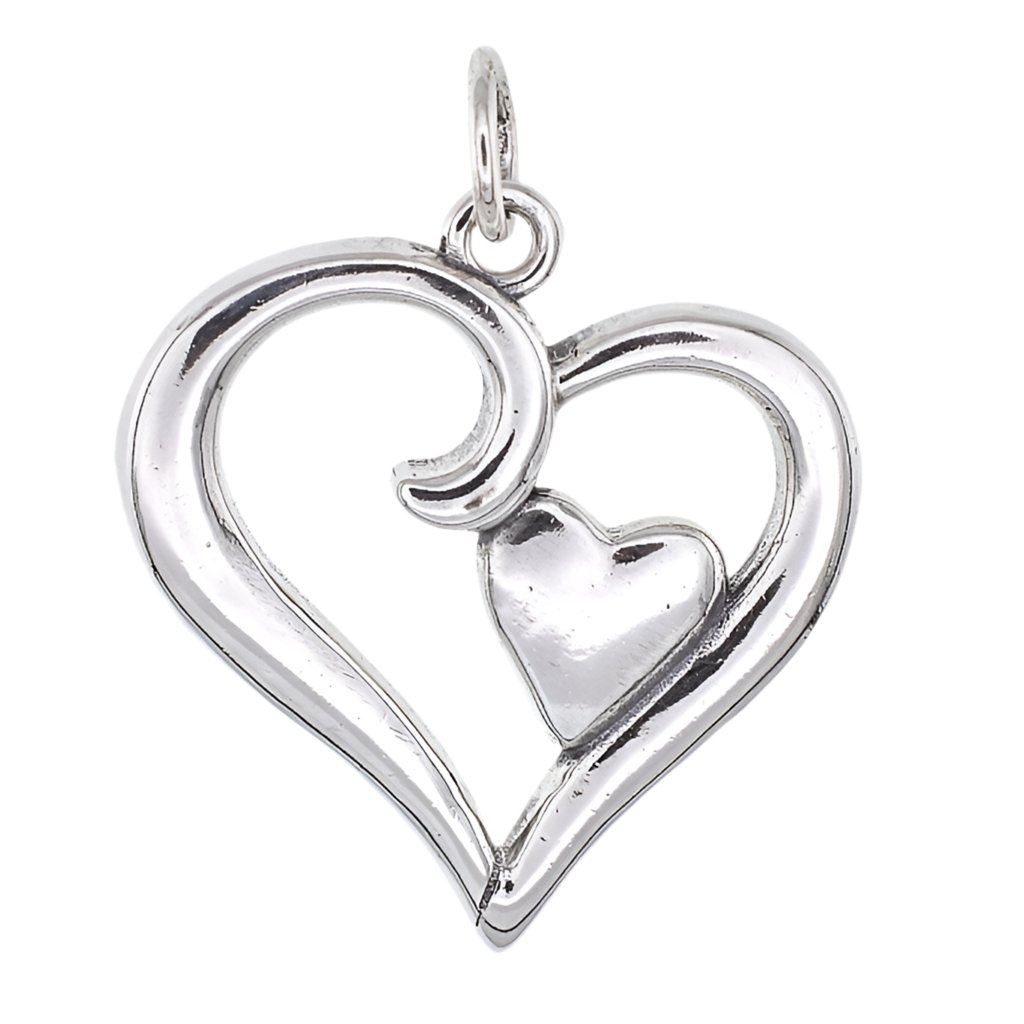 CP5126 25mm Silver Heart Charm - Selah925.com