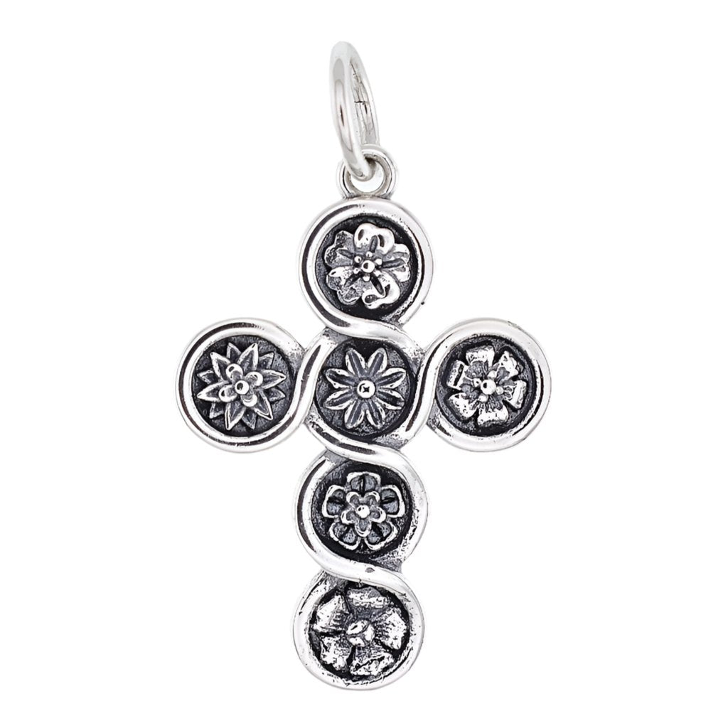 CP5188 Floral Cross Charm - Selah925.com