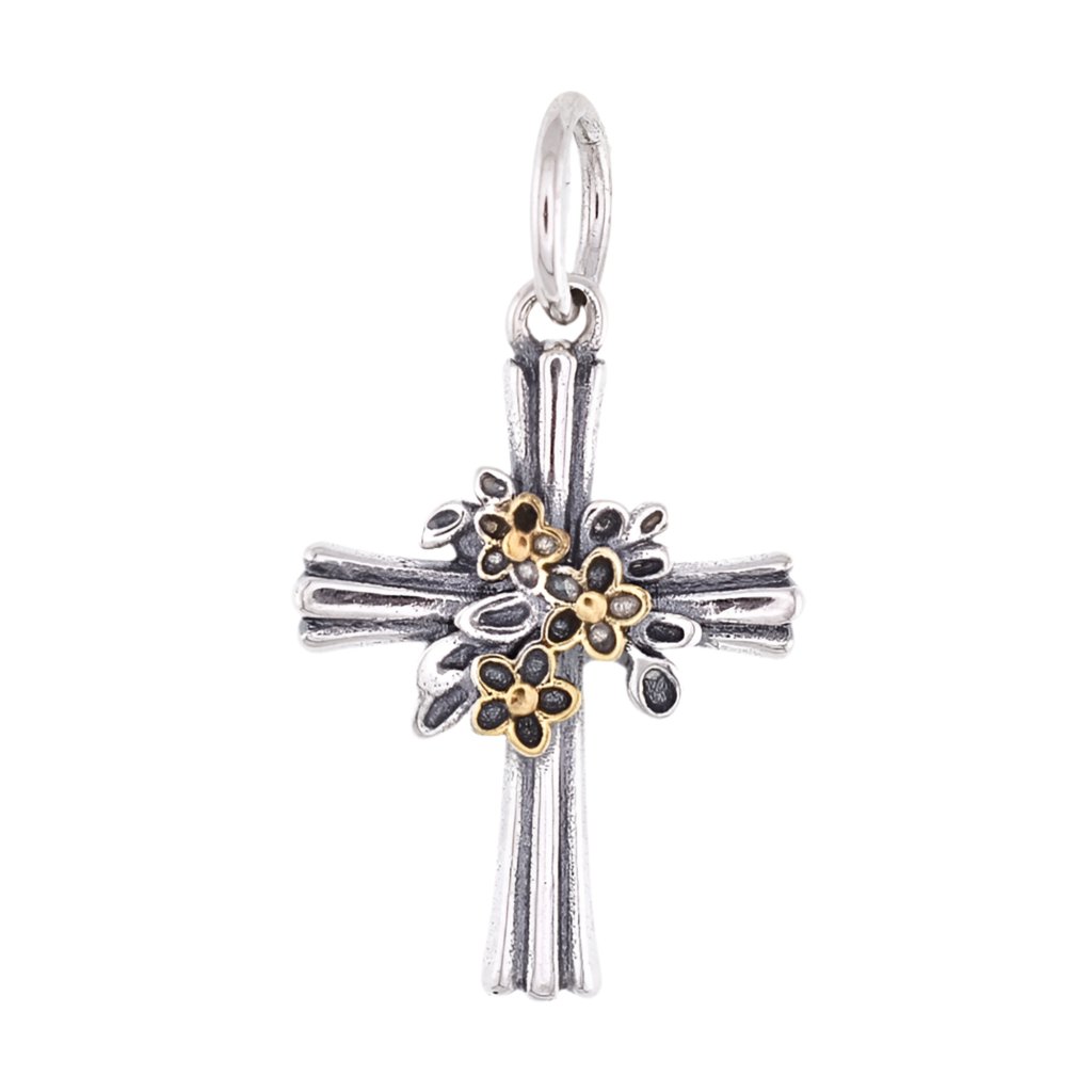 CP5200 Flower Cross Charm - Selah925.com