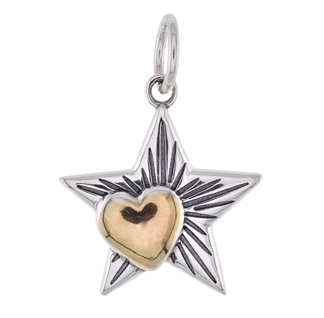 CP5209 Golden Heart Star Charm - Selah925.com