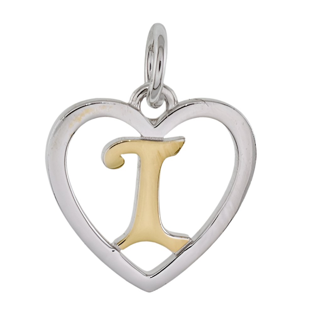 CP93074 I Gold Letter Heart Charm - Selah925.com