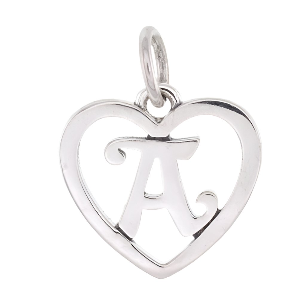 CP93074 Letter A Heart Charm - Selah925.com