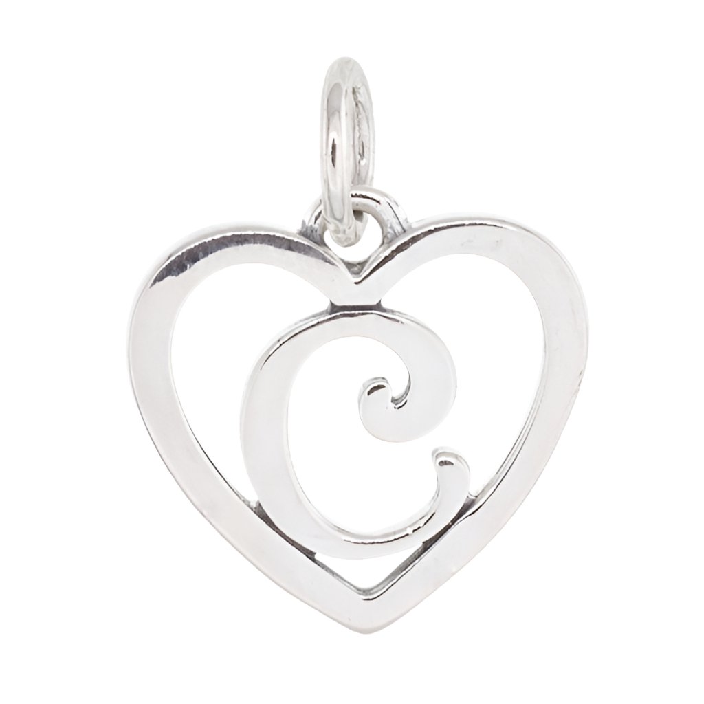 CP93074 Letter C Heart Charm - Selah925.com