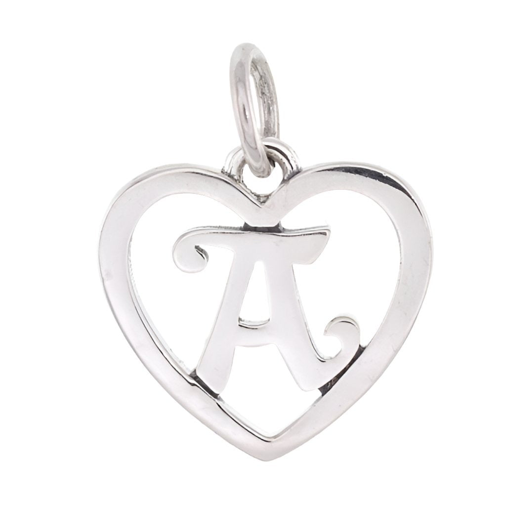 CP93081 oxidation Letter A Mini Heart Charm - Selah925.com