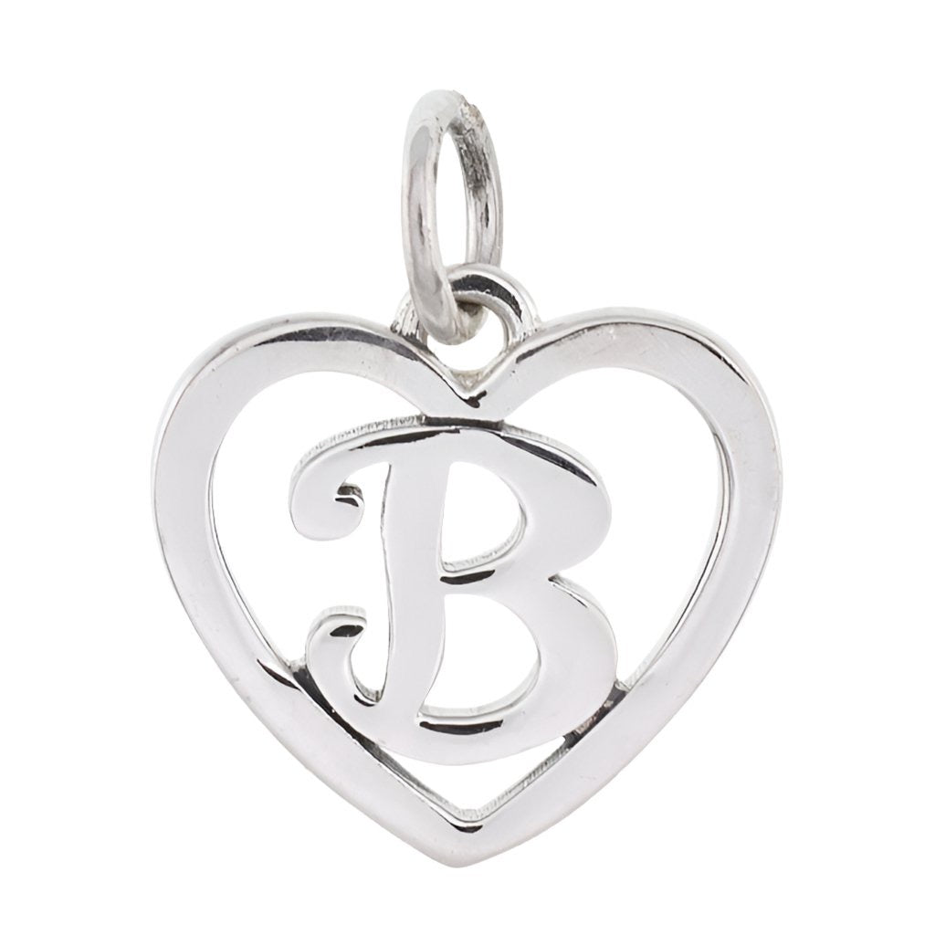 CP93081 oxidation Letter B Mini Heart Charm - Selah925.com