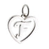 CP93081 oxidation Letter F Mini Heart Charm - Selah925.com