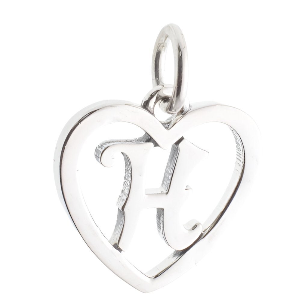 CP93081 oxidation Letter H Mini Heart Charm - Selah925.com