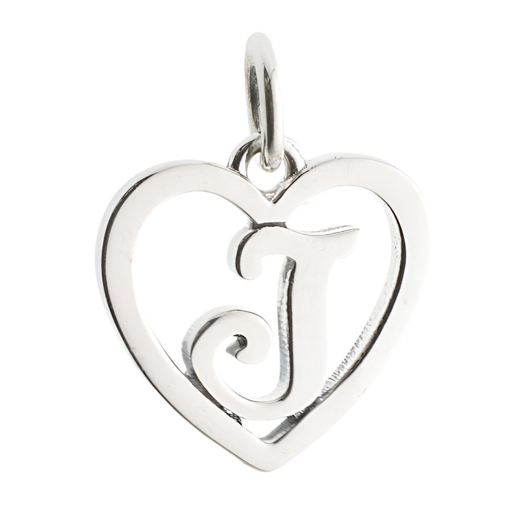 CP93081 oxidation Letter J Mini Heart Charm - Selah925.com