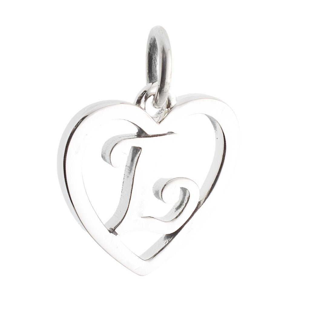 CP93081 oxidation Letter L Mini Heart Charm - Selah925.com