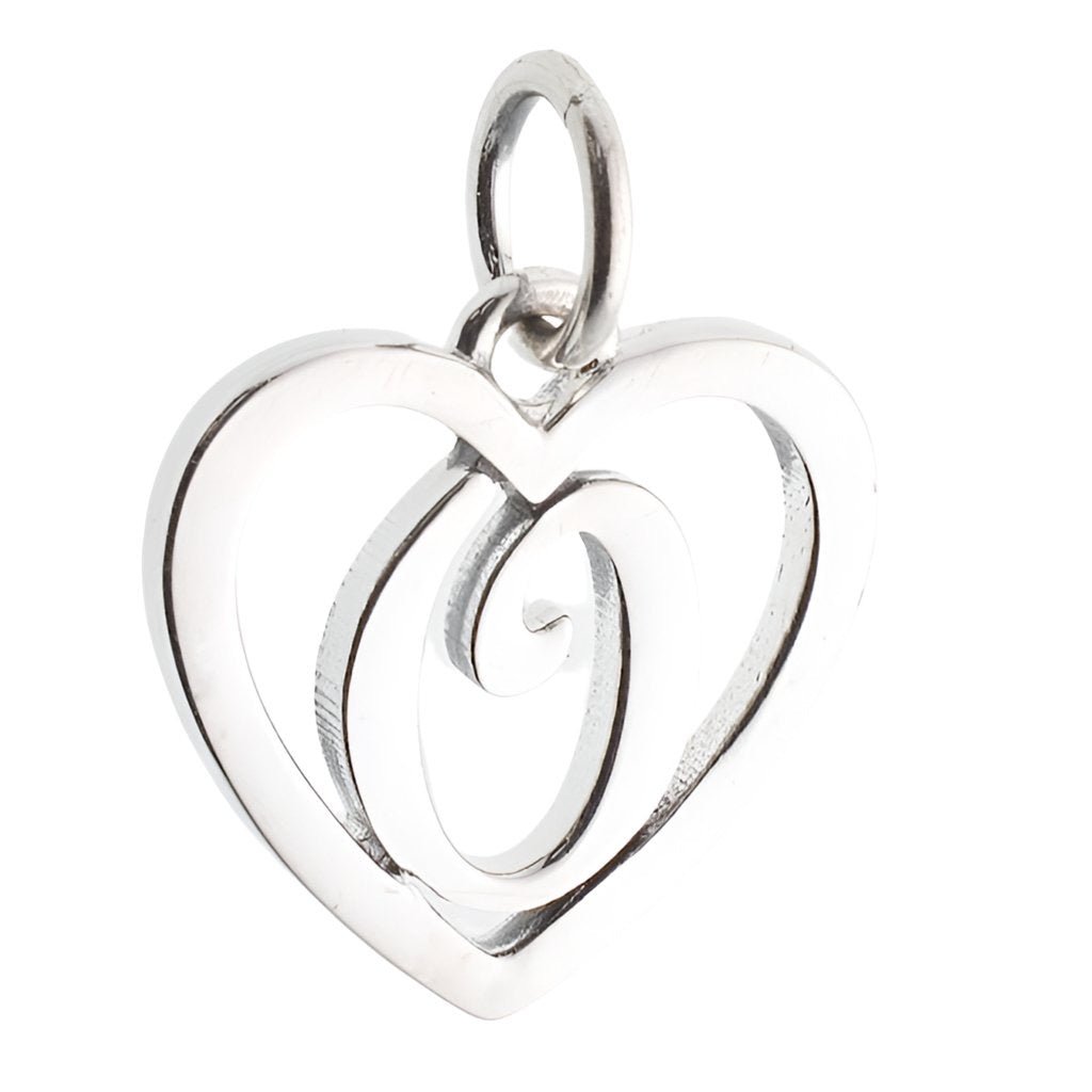 CP93081 oxidation Letter O Mini Heart Charm - Selah925.com