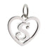 CP93081 oxidation Letter S Mini Heart Charm - Selah925.com