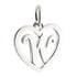 CP93081 oxidation Letter W Mini Heart Charm - Selah925.com