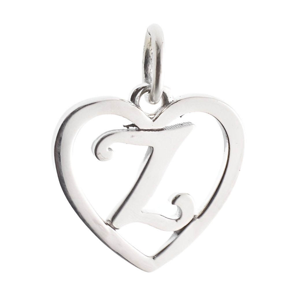 CP93081 oxidation Letter Z Mini Heart Charm - Selah925.com