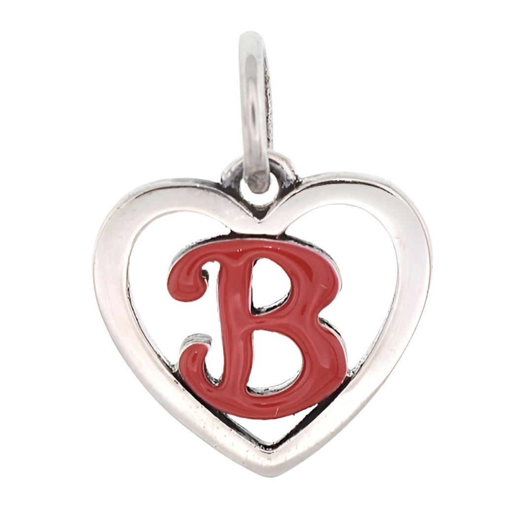 CP93082 Red Letter B Mini Heart Charm - Selah925.com