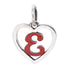 CP93082 Red Letter E Mini Heart Charm - Selah925.com