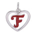 CP93082 Red Letter F Mini Heart Charm - Selah925.com