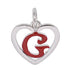 CP93082 Red Letter G Mini Heart Charm - Selah925.com