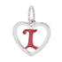 CP93082 Red Letter I Mini Heart Charm - Selah925.com