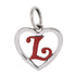 CP93082 Red Letter L Mini Heart Charm - Selah925.com