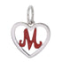 CP93082 Red Letter M Mini Heart Charm - Selah925.com