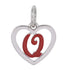 CP93082 Red Letter Q Mini Heart Charm - Selah925.com