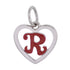 CP93082 Red Letter R Mini Heart Charm - Selah925.com