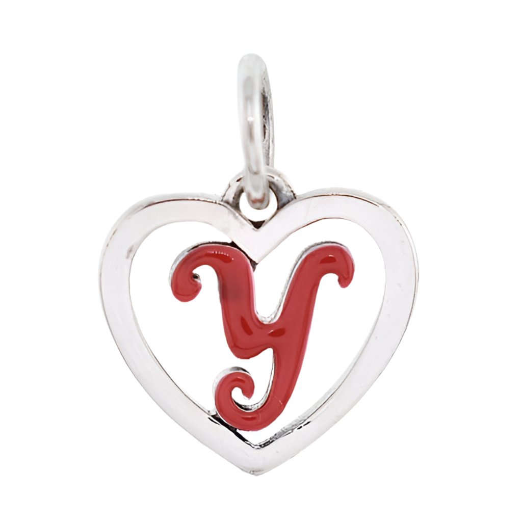 CP93082 Red Letter Y Mini Heart Charm - Selah925.com