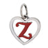 CP93082 Red Letter Z Mini Heart Charm - Selah925.com