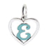 CP93083 Turquoise Letter E Mini Heart Charm - Selah925.com