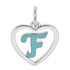 CP93083 Turquoise Letter F Mini Heart Charm - Selah925.com