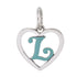 CP93083 Turquoise Letter L Mini Heart Charm - Selah925.com