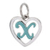 CP93083 Turquoise Letter X Mini Heart Charm - Selah925.com