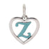 CP93083 Turquoise Letter Z Mini Heart Charm - Selah925.com