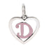 CP93084 Pink Letter D Mini Heart Charm - Selah925.com