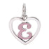 CP93084 Pink Letter E Mini Heart Charm - Selah925.com