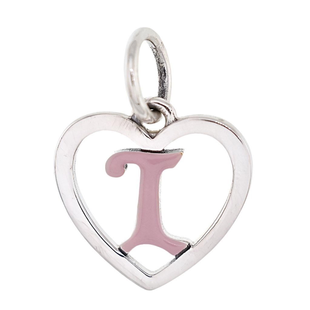 CP93084 Pink Letter I Mini Heart Charm - Selah925.com