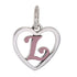 CP93084 Pink Letter L Mini Heart Charm - Selah925.com