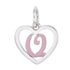 CP93084 Pink Letter Q Mini Heart Charm - Selah925.com